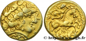GALLIA - AULERCI EBUROVICES (Area of Évreux)
Type : Quart de statère au loup 
Date : c. 120-60 AC. 
Mint name / Town : Évreux (27) 
Metal : gold 
Diam...