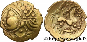 GALLIA - AULERCI EBUROVICES (Area of Évreux)
Type : Hémistatère au sanglier 
Date : c. 60-50 AC. 
Mint name / Town : Évreux (27) 
Metal : gold 
Diamet...