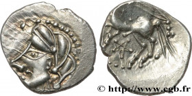 GALLIA - BITURIGES CUBI (Area of Bourges)
Type : Denier au glaive et au pentagramme 
Date : c. 60-50 AC. 
Metal : silver 
Diameter : 15,5  mm
Orientat...