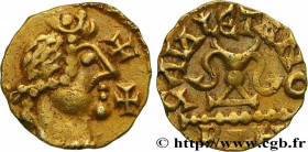 MEROVINGIAN COINAGE - BANASSAC (BANNACIACO) - Lozere
Type : Triens aux deux croix 
Date : c. 620-640 
Mint name / Town : Banassac (48) 
Metal : gold 
...