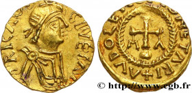 TROYES (TRECAS)
Type : Triens, monétaire AVDOLENVS 
Date : (VIIe siècle) 
Mint name / Town : Troyes 
Metal : gold 
Diameter : 12  mm
Orientation dies ...