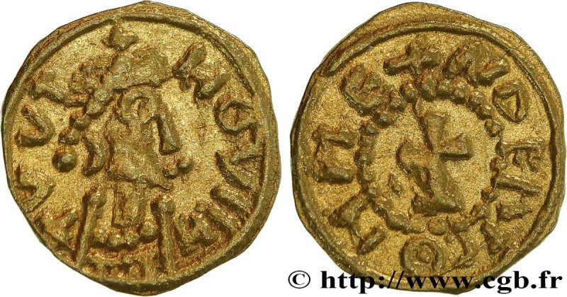 CIVITAS LEUCORUM
Type : Triens, monétaire AVDERICO 
Date : c.600-670 
Date : s.d...