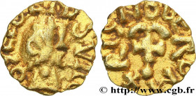 UNSPECIFIED MINT
Type : Triens 
Date : c. 600-675 
Mint name / Town : Atelier indéterminé 
Metal : gold 
Diameter : 12  mm
Orientation dies : 6  h.
We...