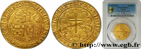 HENRY VI OF LANCASTER
Type : Salut d'or 
Date : 06/09/1423 
Date : n.d. 
Mint name / Town : Rouen 
Metal : gold 
Millesimal fineness : 1000  ‰
Diamete...