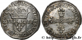 LOUIS XIV "THE SUN KING"
Type : Quart d'écu, 1er type 
Date : 1646 
Mint name / Town : Nantes 
Metal : silver 
Millesimal fineness : 917  ‰
Diameter :...