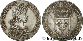 LOUIS XIV "THE SUN KING"
Type : Écu à la mèche courte 
Date : 1645 
Mint name / Town : Paris, Monnaie de Matignon 
Metal : silver 
Millesimal fineness...