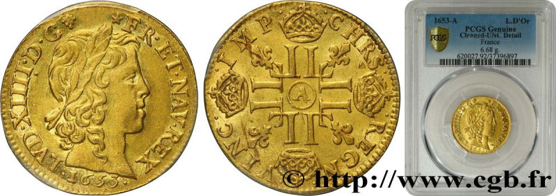 LOUIS XIV "THE SUN KING"
Type : Louis d'or à la mèche longue 
Date : 1653 
Mint ...