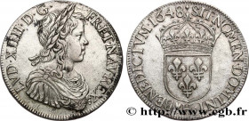 LOUIS XIV "THE SUN KING"
Type : Écu à la mèche longue 
Date : 1648 
Mint name / Town : La Rochelle 
Quantity minted : 9211 
Metal : silver 
Millesimal...