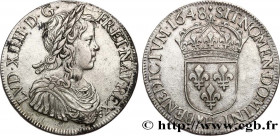 LOUIS XIV "THE SUN KING"
Type : Écu à la mèche longue 
Date : 1648 
Mint name / Town : La Rochelle 
Quantity minted : 9211 
Metal : silver 
Millesimal...