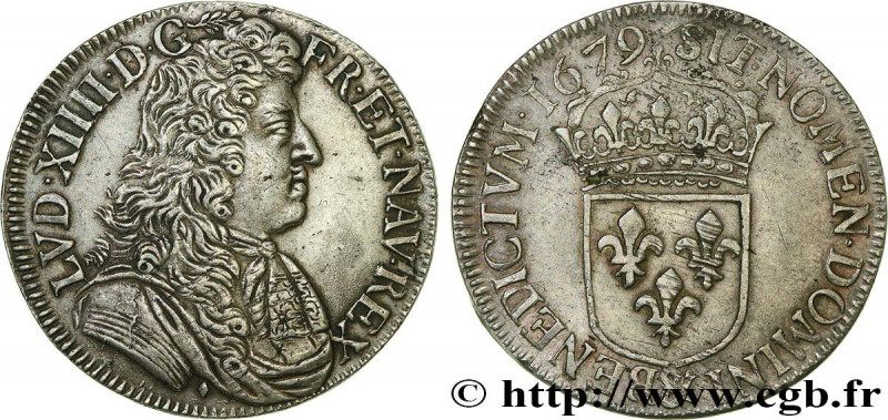 LOUIS XIV "THE SUN KING"
Type : Demi-écu dit “à la cravate” 
Date : 1679 
Mint n...