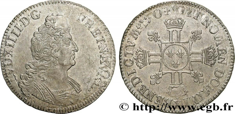 LOUIS XIV "THE SUN KING"
Type : Demi-écu aux huit L, 2e type 
Date : 1704 
Mint ...