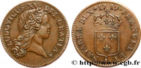 LOUIS XV THE BELOVED
Type : Sol au buste enfantin 
Date : 1719 
Mint name / Town : Paris 
Quantity minted : 2037600 
Metal : copper 
Diameter : 29,5  ...
