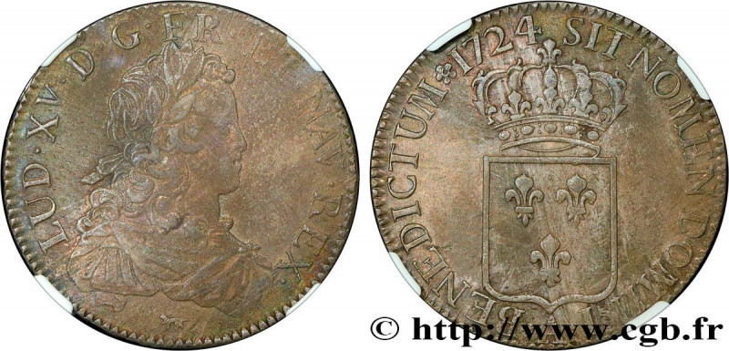 LOUIS XV THE BELOVED
Type : Écu dit "de France" 
Date : 1724 
Mint name / Town :...