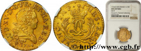 LOUIS XV THE BELOVED
Type : Louis mirliton du Béarn, palmes longues 
Date : 1724 
Mint name / Town : Pau 
Quantity minted : 26663 
Metal : gold 
Mille...
