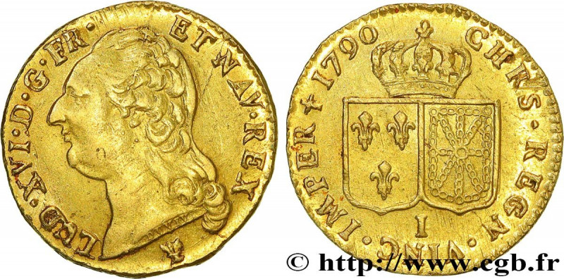 LOUIS XVI
Type : Louis d'or dit "aux écus accolés" 
Date : 1790 
Mint name / Tow...