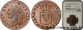 LOUIS XVI
Type : Sol dit "à l'écu" 
Date : 1791 
Mint name / Town : Bordeaux 
Quantity minted : 400000 
Metal : copper 
Diameter : 28,5  mm
Orientatio...