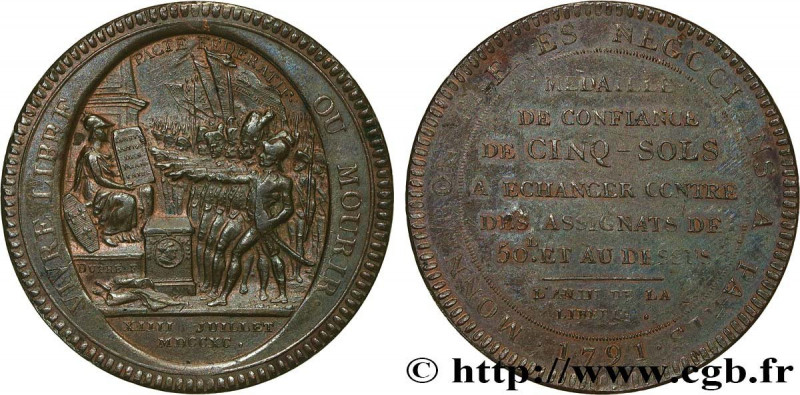REVOLUTION COINAGE / CONFIANCE (MONNAIES DE…)
Type : Monneron de 5 sols au serme...