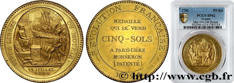 REVOLUTION COINAGE / CONFIANCE (MONNAIES DE…)
Type : Monneron de 5 sols au serme...