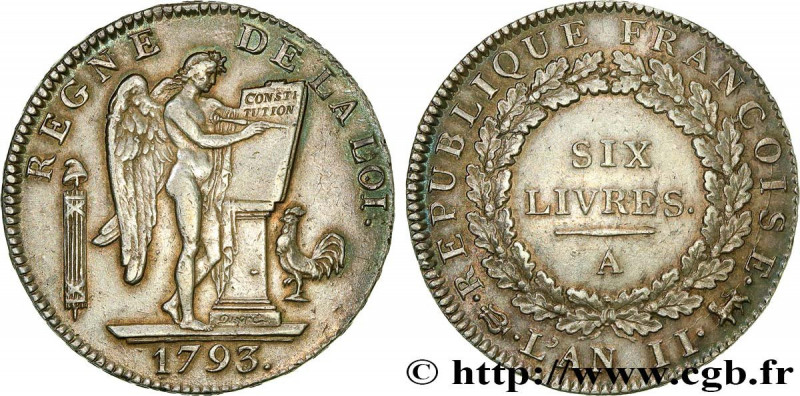 THE CONVENTION
Type : Six livres dit "au génie" 
Date : 1793 
Mint name / Town :...