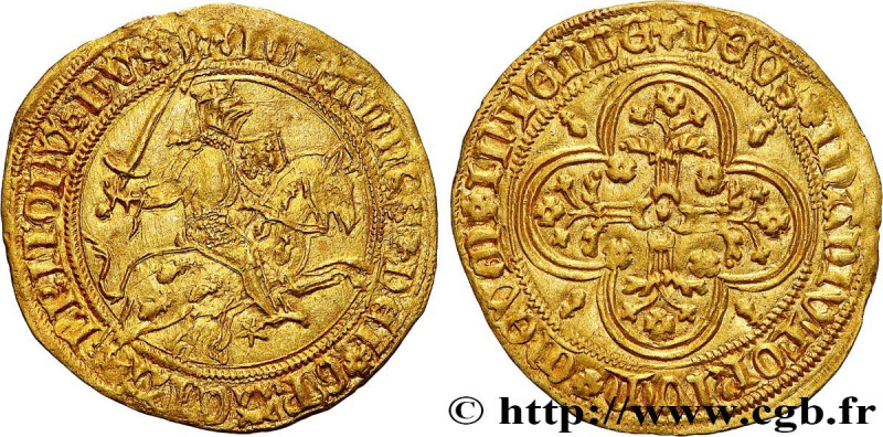 BRITTANY - DUCHY OF BRITTANY - JOHN V 
Type : Cavalier d'or ou franc à cheval ou...