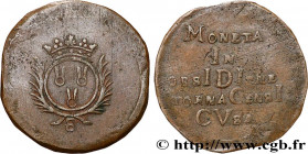 TOURNAISIS - SIEGE OF TOURNAI
Type : Monnaie obsidionale de huit sols 
Date : 1709 
Mint name / Town : Tournai 
Metal : copper 
Diameter : 27,5  mm
Or...