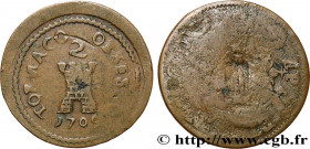 TOURNAISIS - SIEGE OF TOURNAI
Type : Monnaie obsidionale de deux sols 
Date : 1709 
Mint name / Town : Tournai 
Metal : copper 
Diameter : 27  mm
Orie...