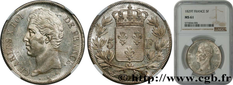 CHARLES X
Type : 5 francs Charles X, 2e type 
Date : 1829 
Mint name / Town : Na...