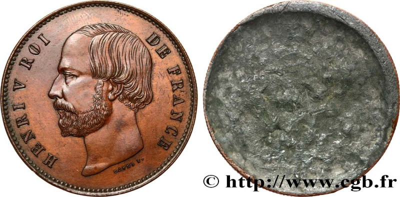 HENRY V COUNT OF CHAMBORD
Type : Épreuve uniface en étain bronzé au module de 5 ...