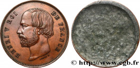 HENRY V COUNT OF CHAMBORD
Type : Épreuve uniface en étain bronzé au module de 5 francs 
Date : (1871) 
Date : n.d. 
Quantity minted : --- 
Metal : bro...