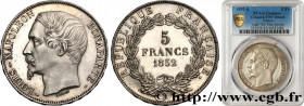 II REPUBLIC
Type : 5 francs Louis-Napoléon, 2ème type 
Date : 1852 
Mint name / Town : Paris 
Quantity minted : 16096228 
Metal : silver 
Millesimal f...