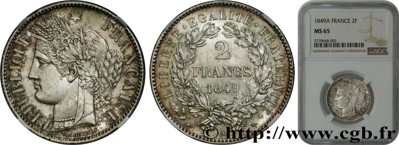 II REPUBLIC
Type : 2 francs Cérès, IIe République 
Date : 1849 
Mint name / Town...