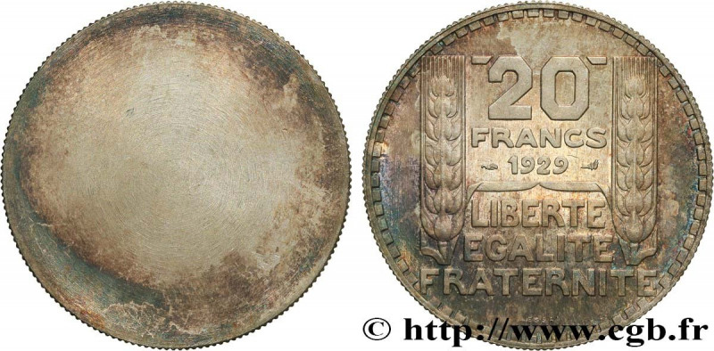 III REPUBLIC
Type : Essai uniface de revers de 20 francs Turin 
Date : 1929 
Min...