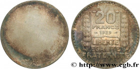 III REPUBLIC
Type : Essai uniface de revers de 20 francs Turin 
Date : 1929 
Mint name / Town : Paris 
Quantity minted : --- 
Metal : silver plated br...