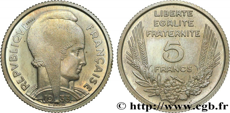 III REPUBLIC
Type : Essai de 5 francs Bazor en cupro-nickel, non magnétique, poi...