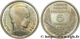 III REPUBLIC
Type : Essai de 5 francs Bazor en cupro-nickel, non magnétique, poids standard 
Date : 1933 
Mint name / Town : Paris 
Quantity minted : ...