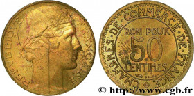 III REPUBLIC
Type : Essai de 50 centimes Morlon, hybride en cupro-aluminium 
Date : (1930) 
Date : n.d. 
Quantity minted : --- 
Metal : copper-alumini...