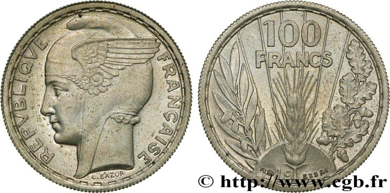 FRENCH STATE
Type : Essai de 100 Francs Bazor en cupro-nickel, poids moyen, 4,11...
