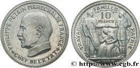 FRENCH STATE
Type : Essai de 10 francs Pétain en aluminium par Bazor/Vézien 
Date : 1943 
Mint name / Town : Paris 
Quantity minted : --- 
Metal : alu...