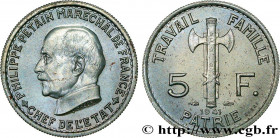 FRENCH STATE
Type : Essai de 5 francs Pétain 
Date : 1941 
Mint name / Town : Paris 
Quantity minted : --- 
Metal : copper nickel 
Diameter : 21,98  m...