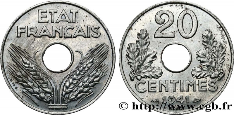 FRENCH STATE
Type : Essai de 20 centimes fer 
Date : 1941 
Mint name / Town : Pa...
