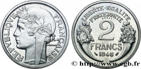PROVISIONAL GOVERNEMENT OF THE FRENCH REPUBLIC
Type : Essai-piéfort de 2 francs Morlon en aluminium 
Date : 1946 
Mint name / Town : Paris 
Quantity m...