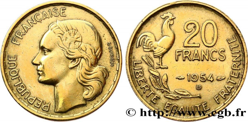 IV REPUBLIC
Type : 20 francs G. Guiraud 
Date : 1954 
Mint name / Town : Beaumon...