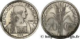 FRENCH INDOCHINA
Type : Pré-série avec le mot Essai de 20 Centièmes 
Date : 1939 
Mint name / Town : Paris 
Quantity minted : --- 
Metal : nickel 
Dia...