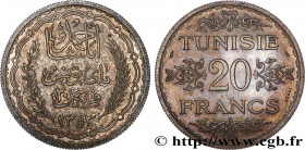 TUNISIA - FRENCH PROTECTORATE
Type : Essai 20 Francs argent au nom de Ahmed Bey AH 1353 
Date : 1934 
Mint name / Town : Paris 
Quantity minted : - 
M...