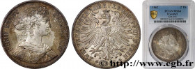 GERMANY - FREE CITY OF FRANKFURT
Type : Double Thaler  
Date : 1862 
Mint name / Town : Francfort 
Quantity minted : 344410 
Metal : silver 
Millesima...