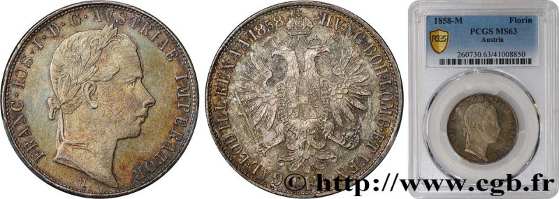 AUSTRIA - FRANZ-JOSEPH I
Type : 1 Florin  
Date : 1858 
Mint name / Town : Milan...