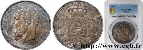 BELGIUM - KINGDOM OF BELGIUM - LEOPOLD II
Type : 5 Francs  
Date : 1870 
Quantity minted : 10486000 
Metal : silver 
Millesimal fineness : 900  ‰
Diam...