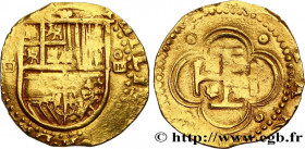 SPAIN - KINGDOM OF SPAIN - PHILIP II
Type : 4 Escudos 
Date : n.d. 
Mint name / Town : Séville 
Metal : gold 
Diameter : 26  mm
Orientation dies : 9  ...