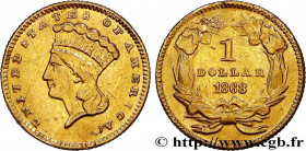 UNITED STATES OF AMERICA
Type : 1 Dollar ”Indian Princess” 
Date : 1868 
Mint name / Town : Philadelphie 
Quantity minted : 10525 
Metal : gold 
Mille...