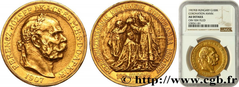 HUNGARY - KINGDOM OF HUNGARY - FRANCIS-JOSEPH I
Type : 100 Korona 
Date : 1907 
...